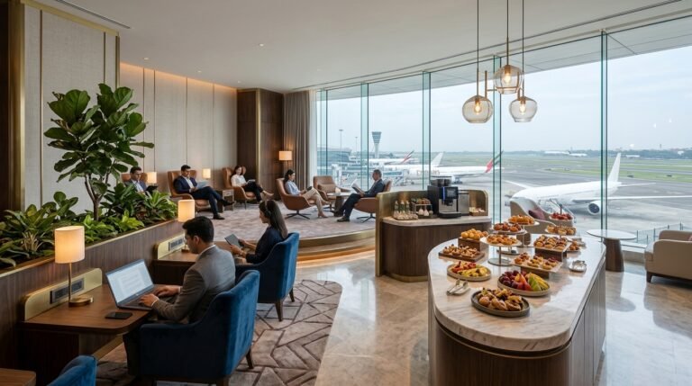 premium airport lounge experience in Navi Mumbai
