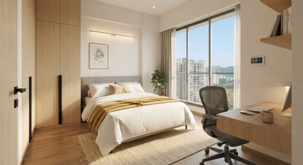 smart coliving bedroom in Navi Mumbai